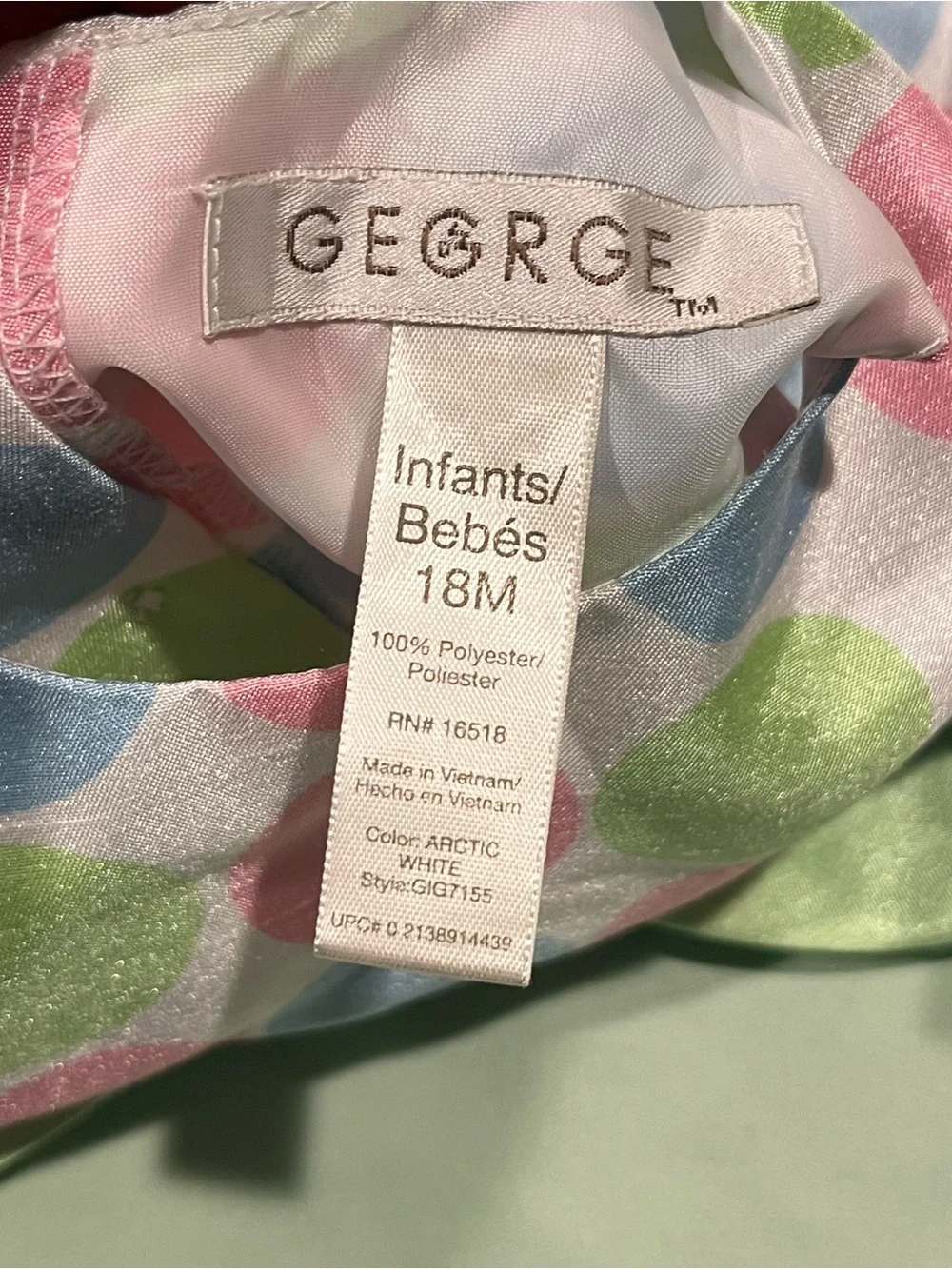George sleeveless pastel polkadot dress, 18M